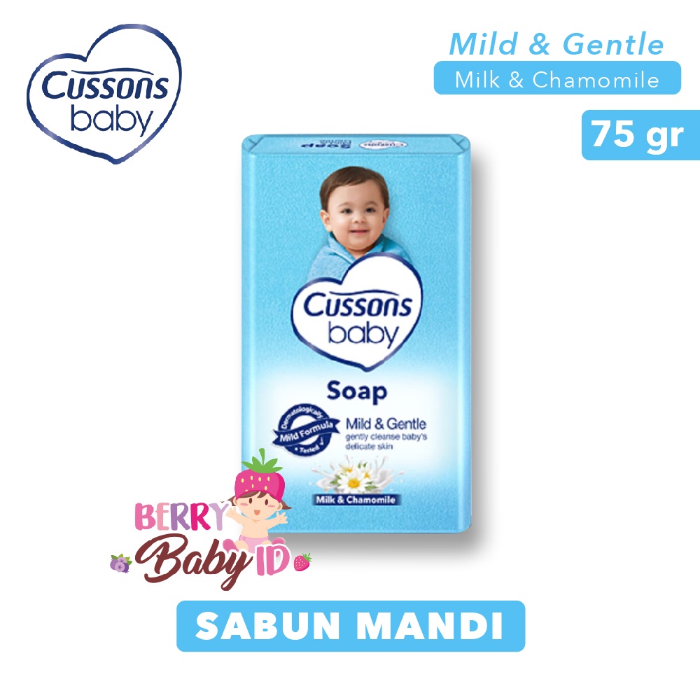 Cussons Baby Soap Pink Soft And Smooth Blue Mild and Gentle Sabun Batang Bayi 75 Gram Berry Mart