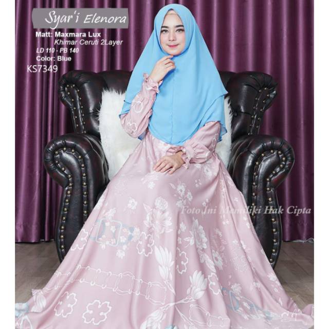 Elenora gamis syari maxmara busui ld 110 pb 140 fit xxl