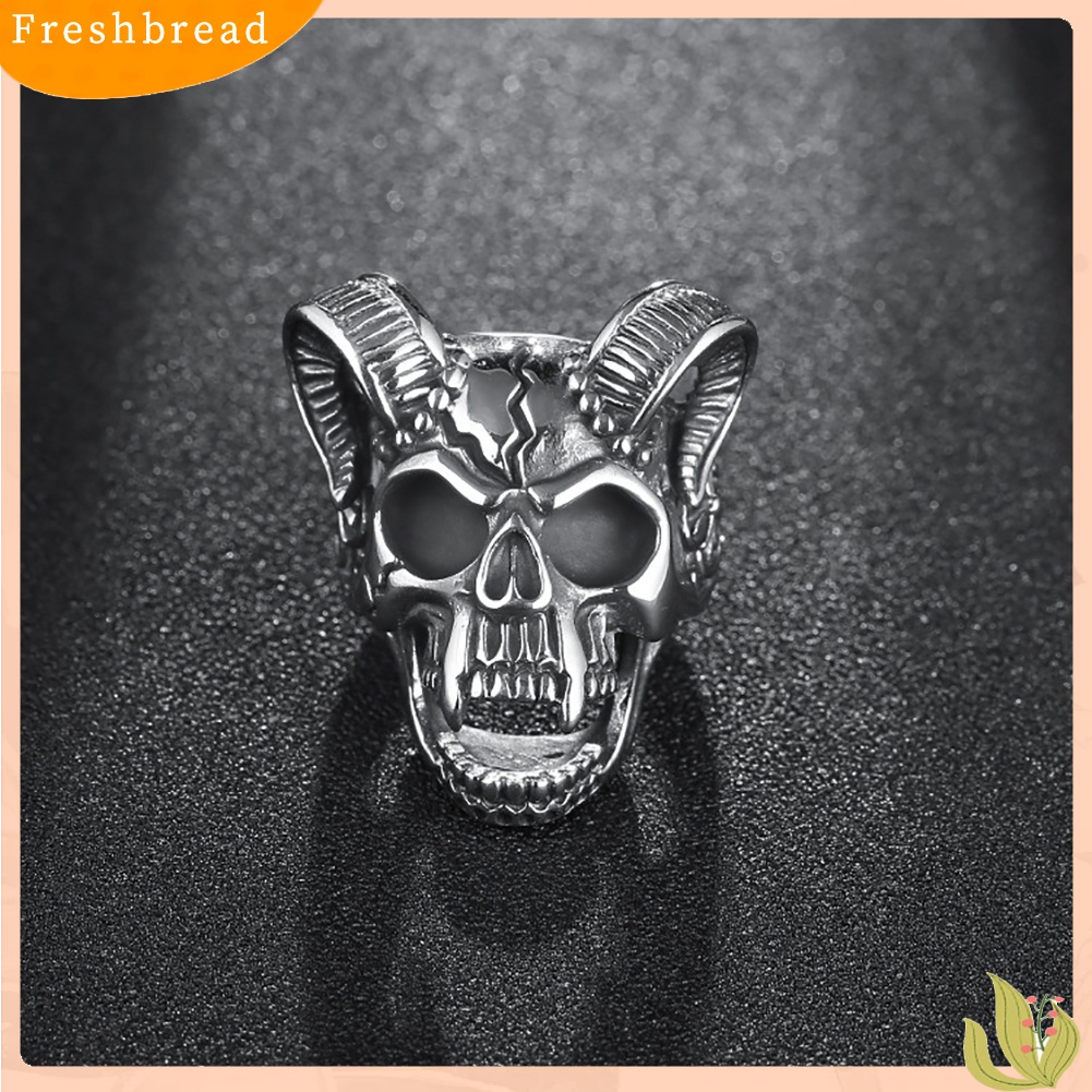 [Fresh] bighorn Cincin Vintage Motif Tengkorak Hollow untuk Unisex / Pria / Wanita