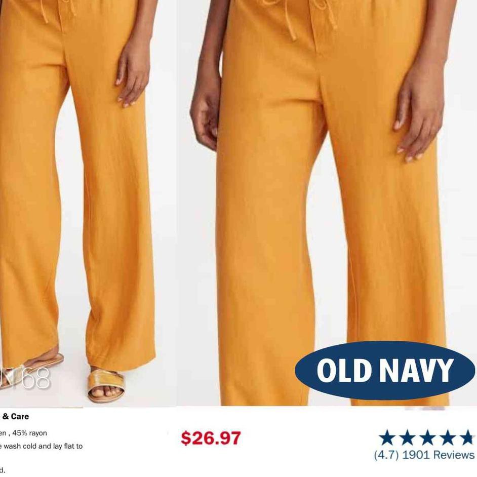 »» Spesial order  RBC Rj168 Oldnavy Sunflower Gold Linen Cotton Drawstring Palazzo Pants terbaru ««