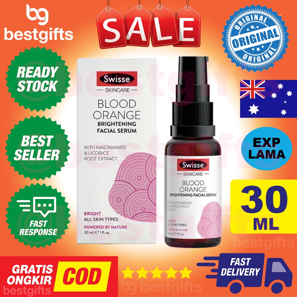 SWISSE SKINCARE BLOOD ORANGE BRIGHTENING FACIAL SERUM MELEMBABKAN SKIN BARRIER CARE KULIT CERAH 30 ML