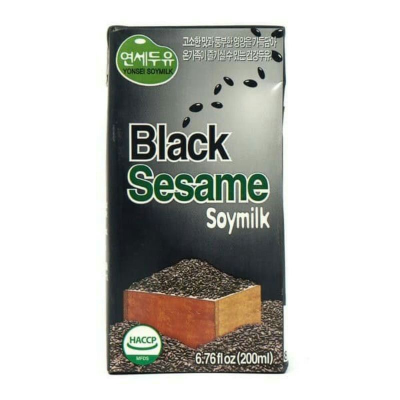 Black Sesame Soymilk 200 ml | Susu kedelai Wijen Hitam Korea.