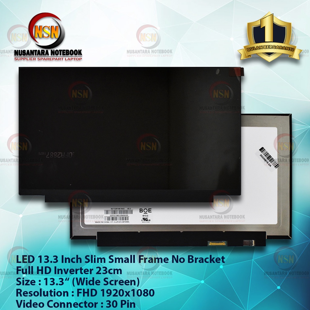 LCD LED 13.3 Inch Slim Small Frame No Bracket Full HD Inverter 23cm