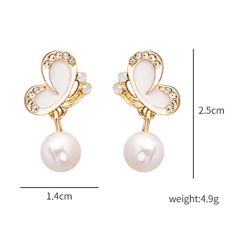 Anting Stud Jarum S925 Silver Aksen Mutiara Berlian Gaya Retro Korea Untuk Wanita