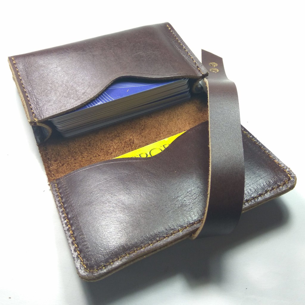 card holder | wallet dompet kartu muat banyak kulit asli warna coklat