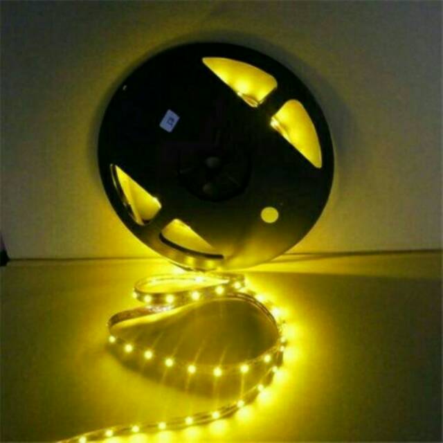 1ROLL 5 METER LED STRIP SEMU KUNING 12V AKI SMD 2835  2538 IP44 OUTDOR GEL &amp; PEREKAT  LAMPU LED HIAS