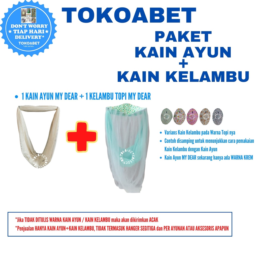 PAKET HAPPINESS (Kain Ayun BASIC+Kelambu) Ayunan Bayi Manual &amp; Ayunan Elektrik Otomatis TOKOABET