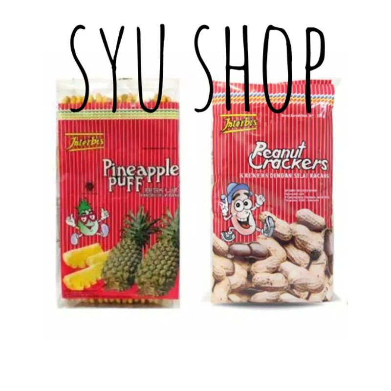 

interbis peanut pineapple 300 gr tray bisuit kacang nanas