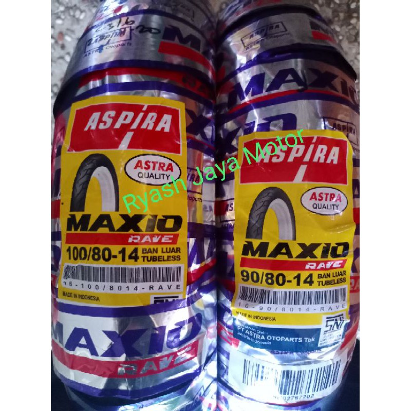 Ban tubeless 90/80-14 &amp; 100/80-14 Aspira Maxio SPR TL 40 for Vario 110/125/150/Lexi