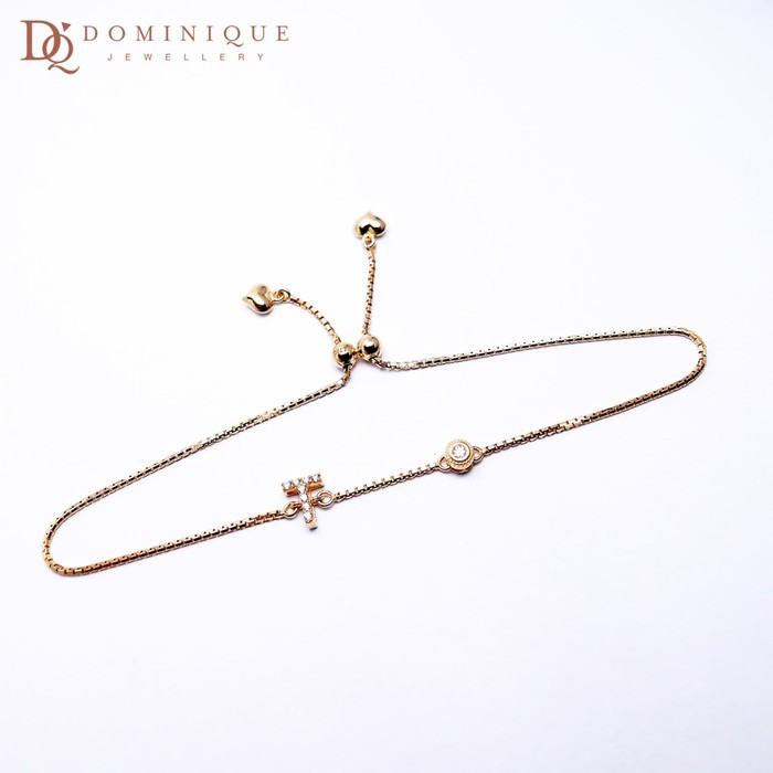 

Dominique Jewellery -Gelang Serut Lotus Inisial T Kadar 70%