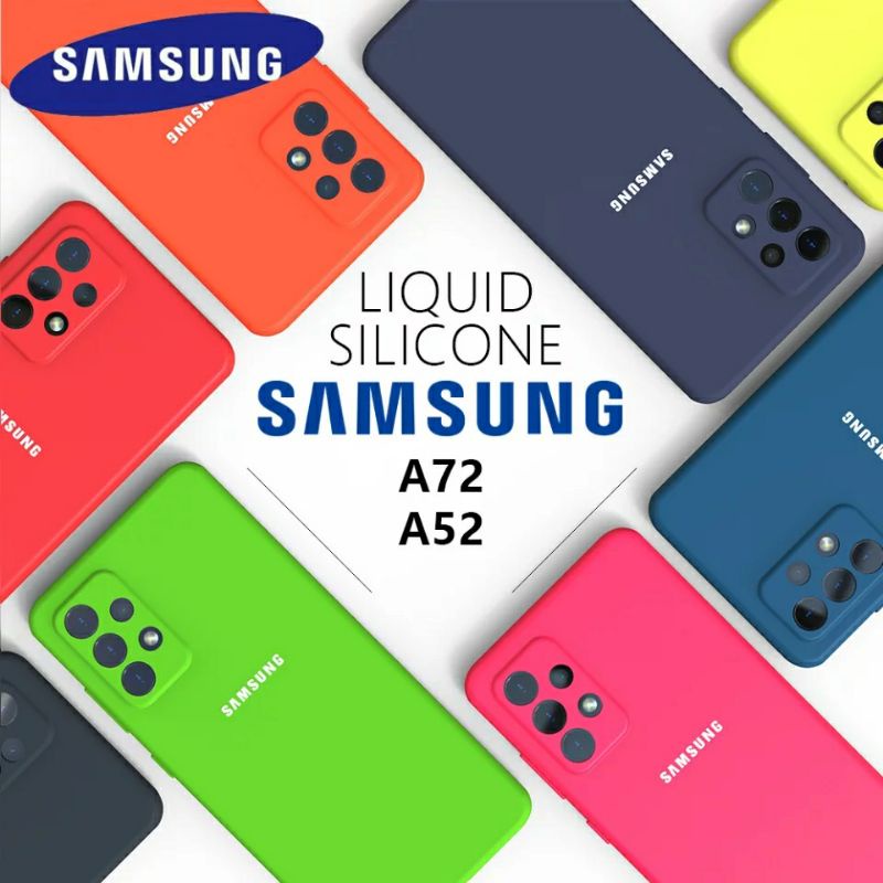 Silicone Cover Case Samsung Galaxy A52 A52s A72 4G 5G A53 A73 Silky Soft-touch Logo