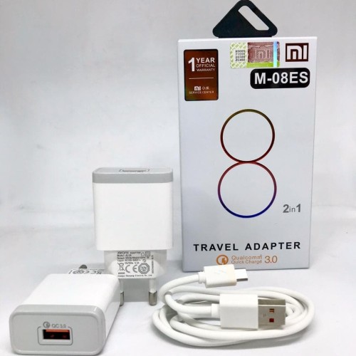 Charger M-08ES 2in1 Quick Charge 3.0 Casan Xiaomi Micro Travel Adapter