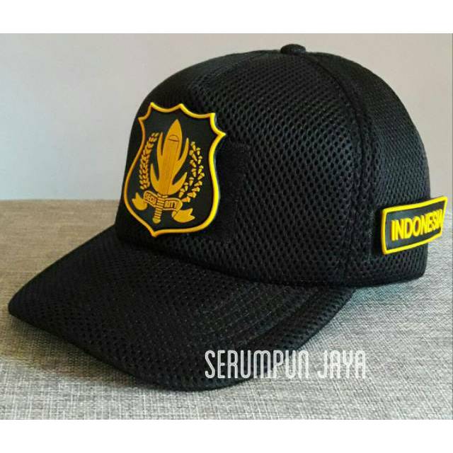 TOPI SECURITY LOGO KUNING - TOPI SECURITY LOGO KUNING BESAR JARING DOBEL MESH VELCRO