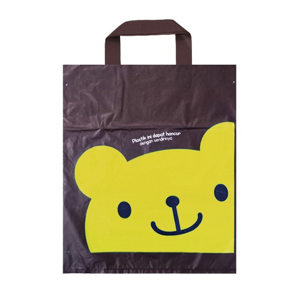 Kantong Plastik Soft Handle Softhandle Shopping Bag Motif Teddy Bear 23x25 isi 40lmb/plastik packing handle teddy bear/softhandle teddy bear murah/soft handle teddy bear hitam/shopping bag teddy bear/kantong plastik motif/plastik teddy bear hitam