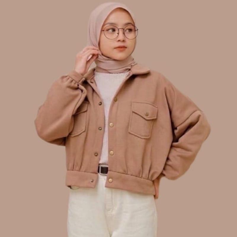 Baju Jaket Wanita Fleece Lengan Panjang Atasan wanita Remaja Murah Jaket Viral
