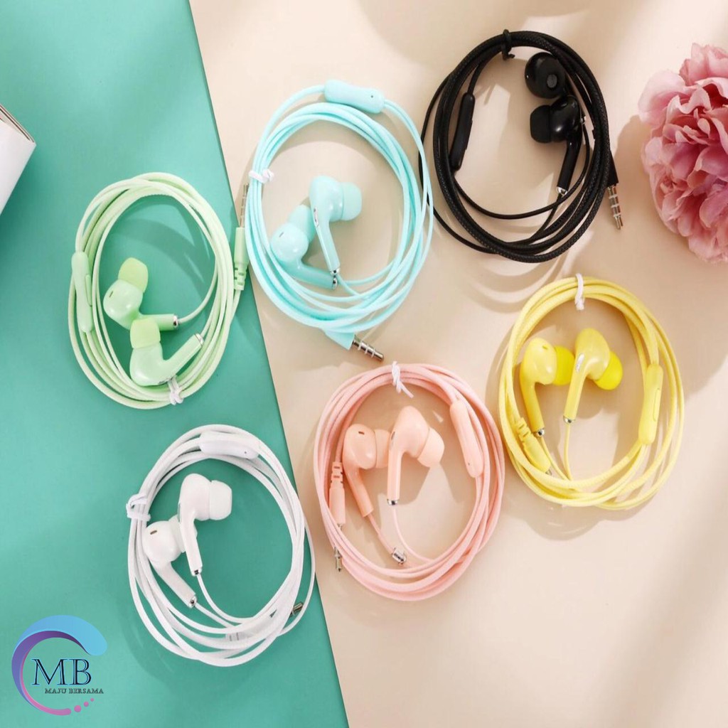 BM024 HEADSET HANDSFREE Hf earphone U28 MACARON MATE COLOR HIFI EXTRA BASS MB485