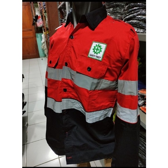 SERAGAM SAFETY 6 WARNA EMBLE K3 BENDERA PREMIUM