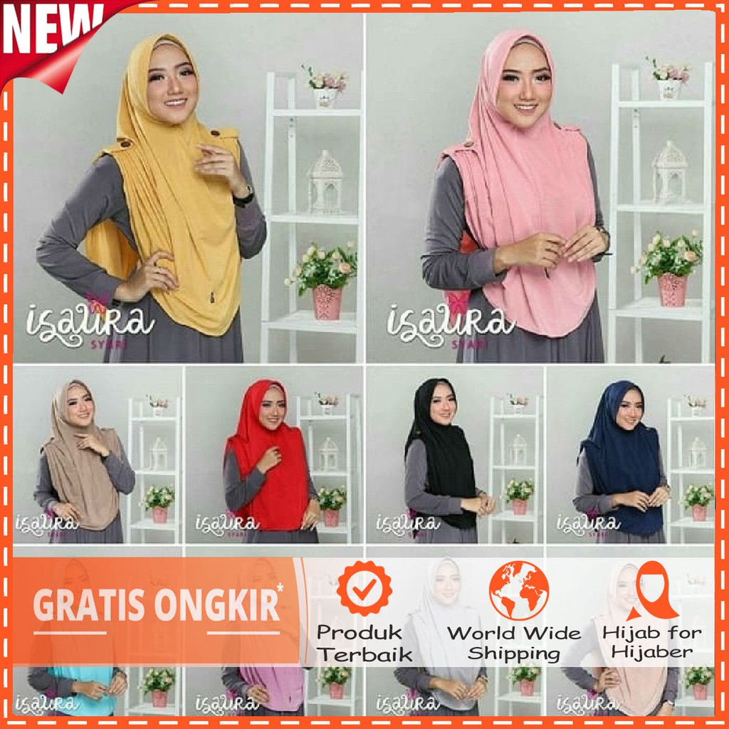 Hijab / Jilbab / Khimar / Kerudung Syar'i Isaura Syar'i Fashion Muslimah Wanita Simpel Murah