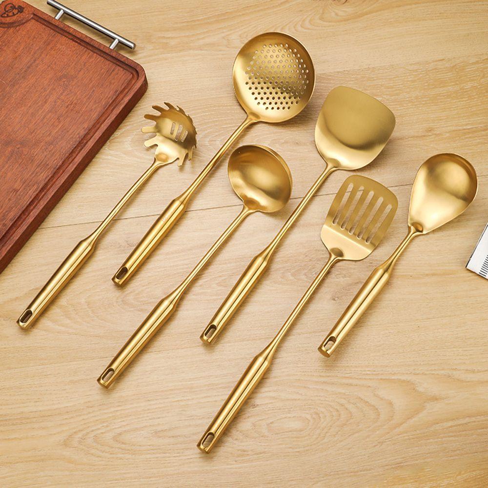 Quinton Soup Ladle Gold Wajan Penggorengan Cookware Saringan Sendok Gadget Alat Masak Sendok Nasi Spatula