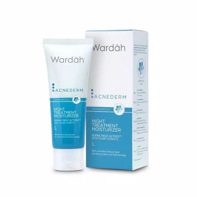 WARDAH Acnederm Night Treatment Moisturizer 40ml (Krim Malam Berjerawat)