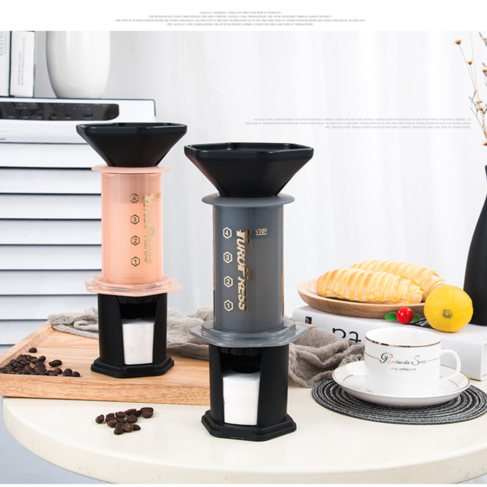 YuroPress Set Portable French Press Coffee Maker - YRP350 - Gray