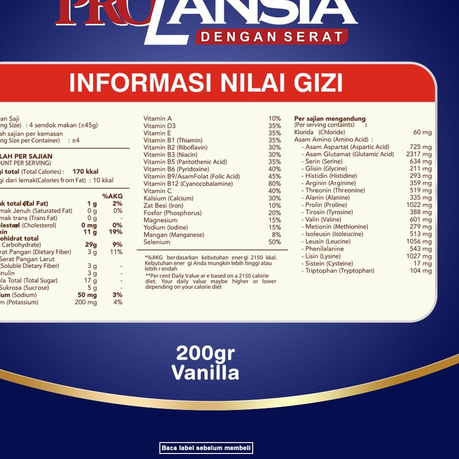 

[PRODUK 6KJFG] Prolansia 200 Gram Susu Lansia SCS