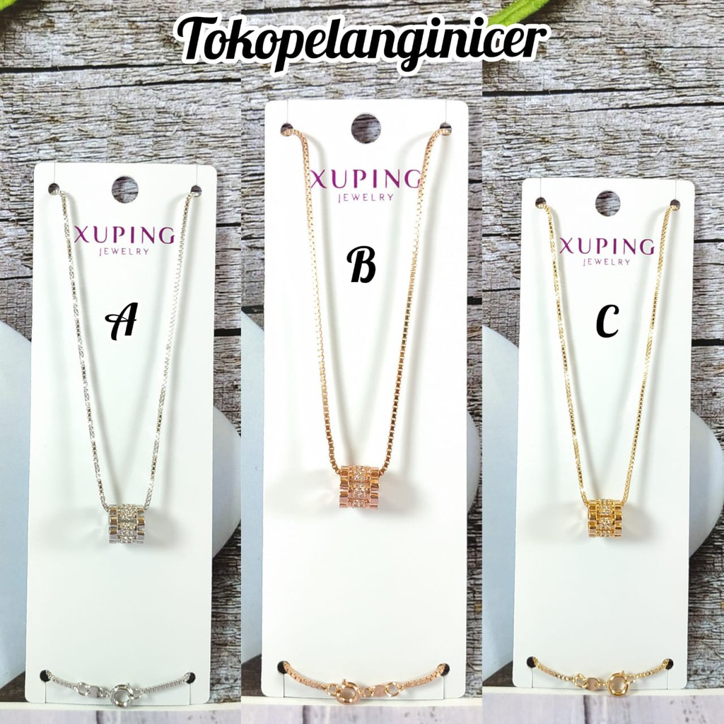 Kalung @Xuping-Vier Lingkar Doubel Permata Anti karat