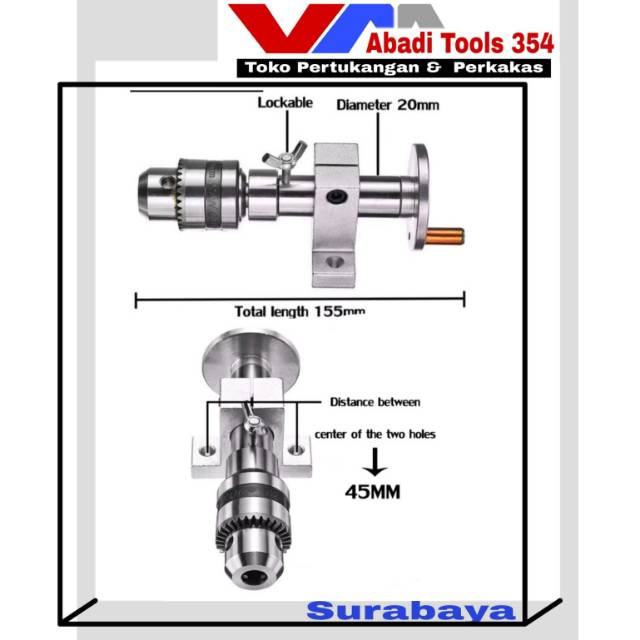 Drill Chuck Clamping B10 headstock mesin bubut kayu mini