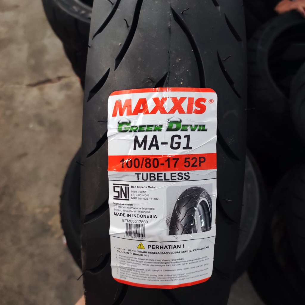 Ban motor bebek Maxxis Green Devil MA G1 100 80 17 tubeless