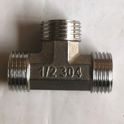 Nepel T, Nepel Sambungan Tee Drat Luar 1/2 inch Stainless Steel 304