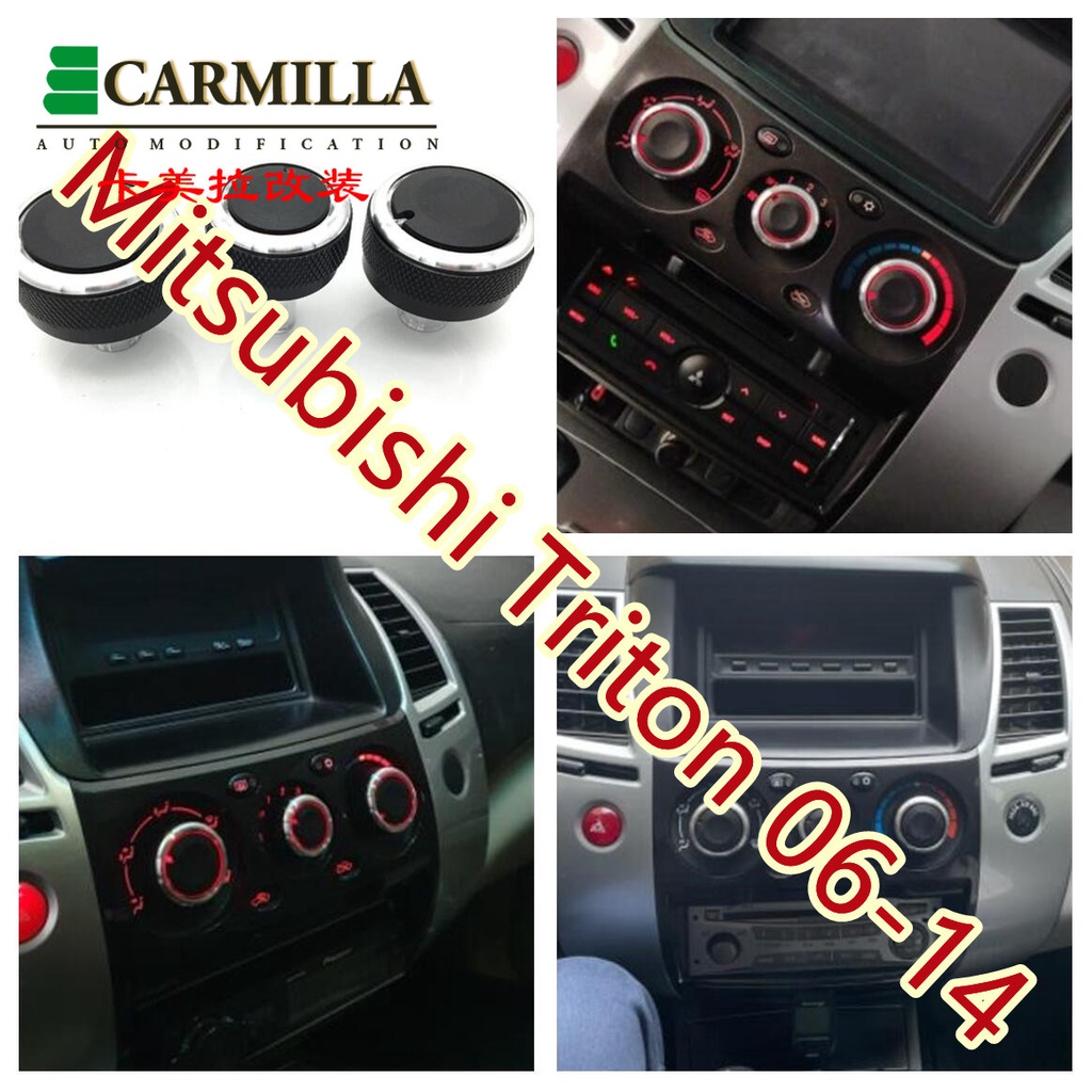 3pcs / set Knob Saklar Kontrol AC Mobil Untuk Mitsubishi Triton 2006-2014 Acc