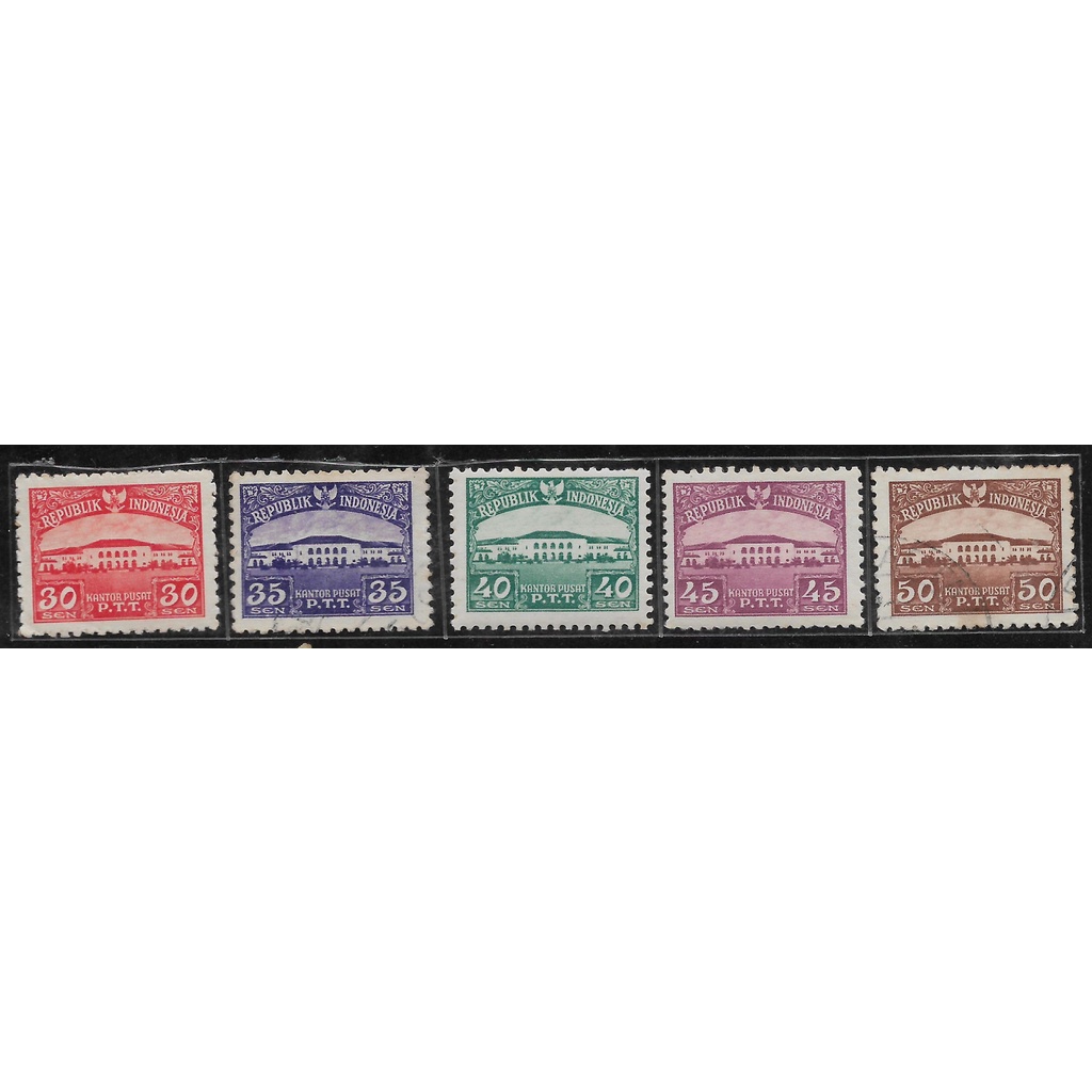 

Set Lengkap Prangko Indonesia Seri Gedung PTT 1953
