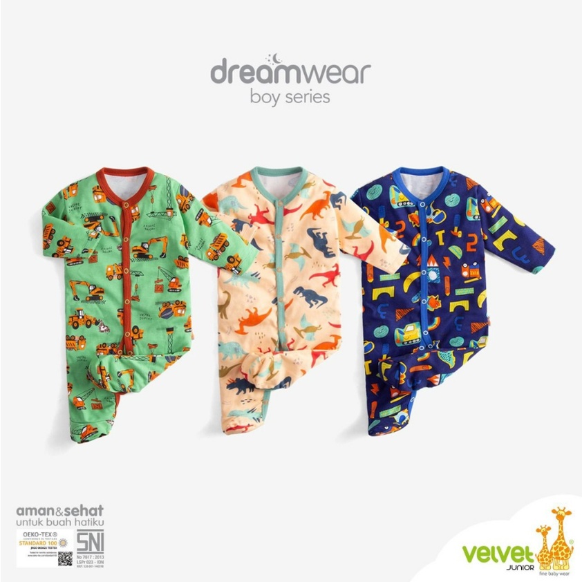 3pcs ARUCHI  / VELVET DREAM WEAR Sleepsuit (BOY) PREMIUM Quality CBKS