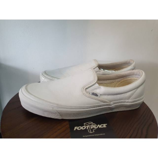 slip on white leather