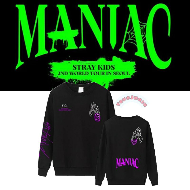 ( versi ) SWEATER Stray Kids MANIAC TOUR 2022 FULL SABLON UNGU