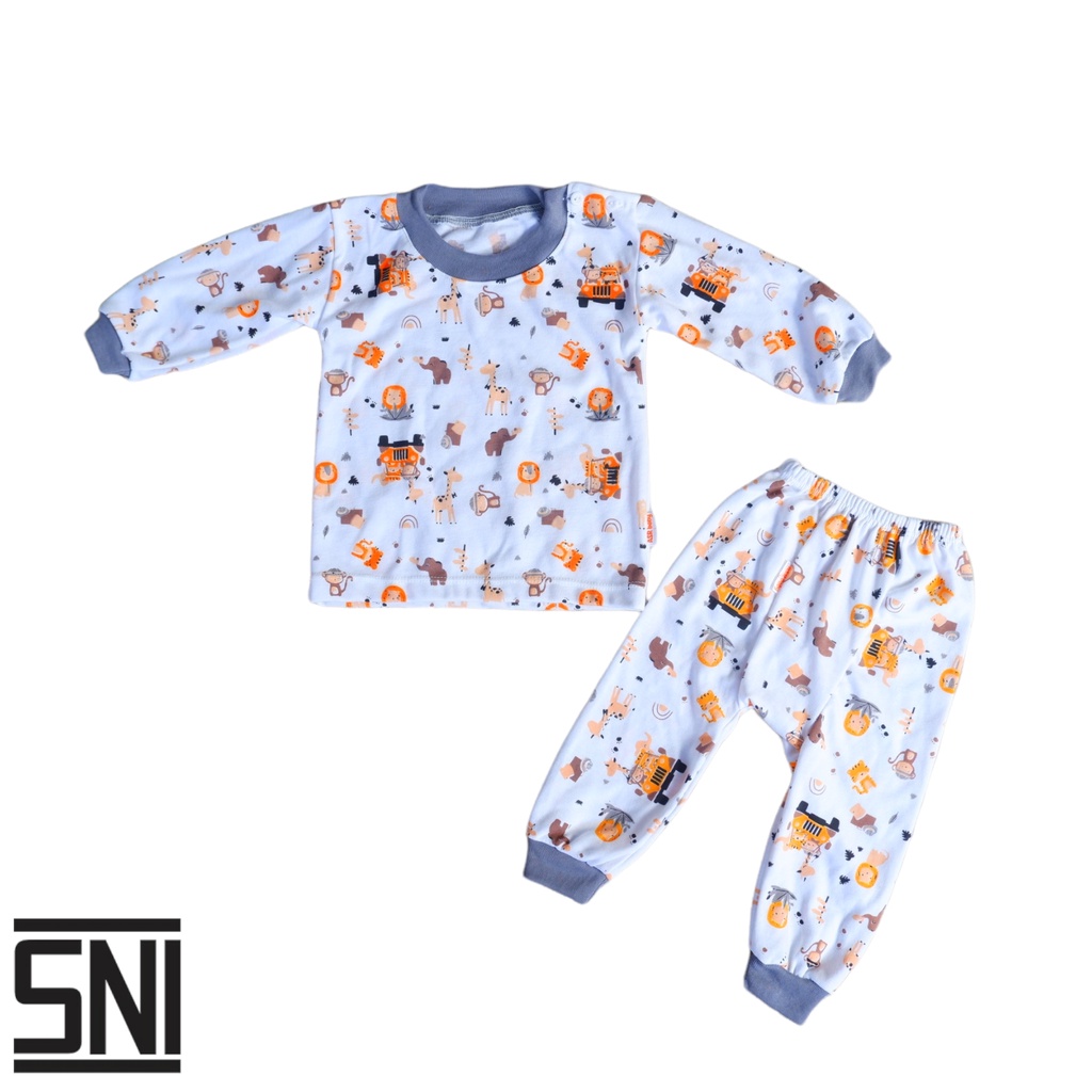 SETELAN PANJANG BAJU BAYI SNI CELANA PAMPERS KATUN DOUBLE USIA 3-20 BULAN SAFARI ASR BABY