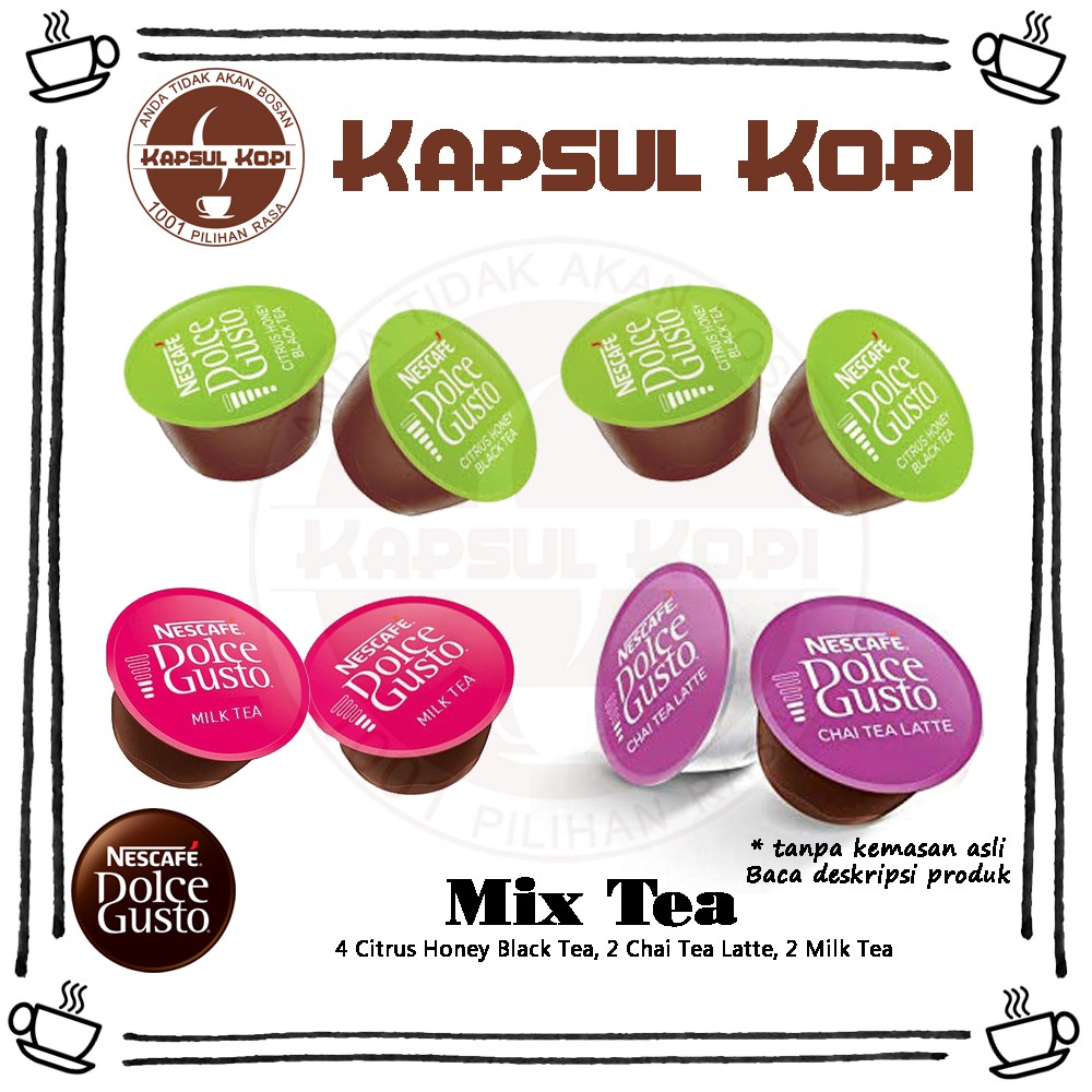 

Paket Mix Tea Nescafe Dolce Gusto Import Kapsul Kopi Coffee Capsule