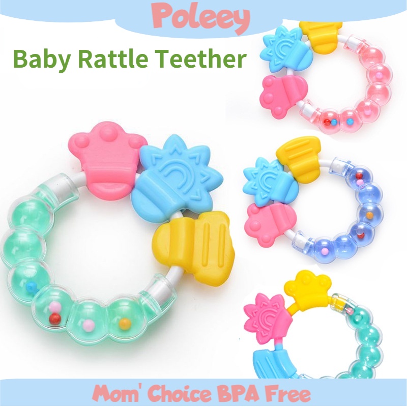 Poleey Mainan Teether Bayi Bahan Silikon