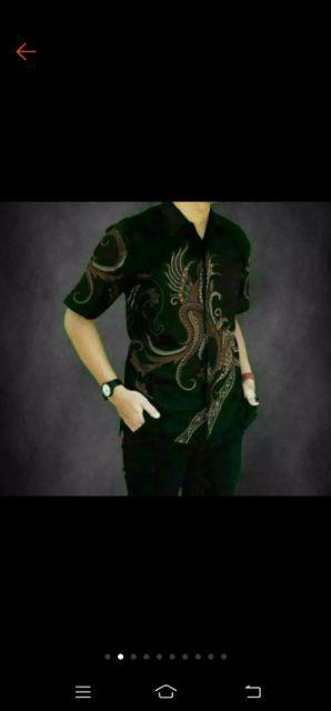 Best Seller~kemeja Batik Bunga Lung Baju Pria Lengan Pendek Terlaris