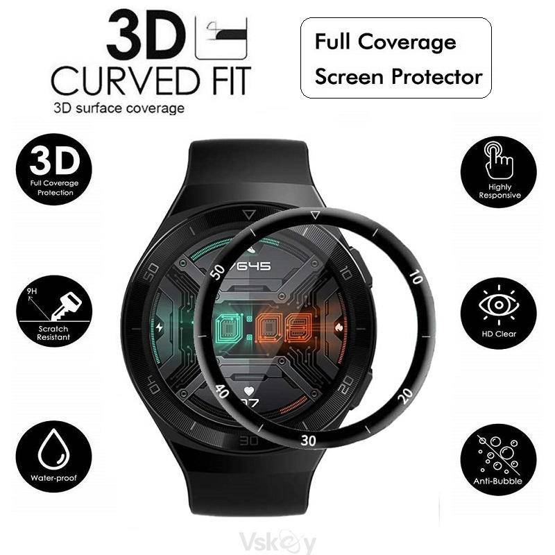 Pelindung Layar Tempered Glass 5d Curved Untuk Huawei Honor Magic 2 GS3 Smart watch 3 pro GT2 GT3 42mm 46mm GT2e GT runner