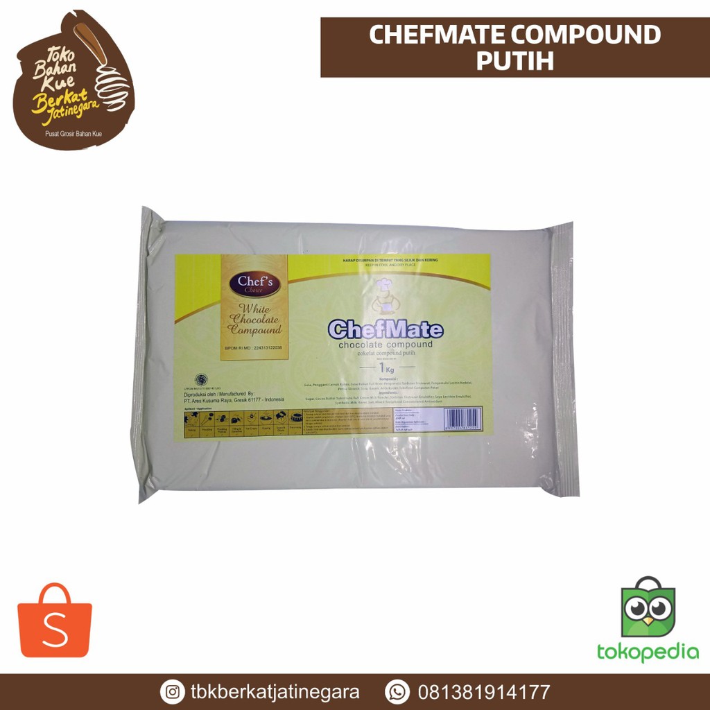 CHEFMATE CHOCOLATE COMPOUND WHITE KEMASAN 1 KG