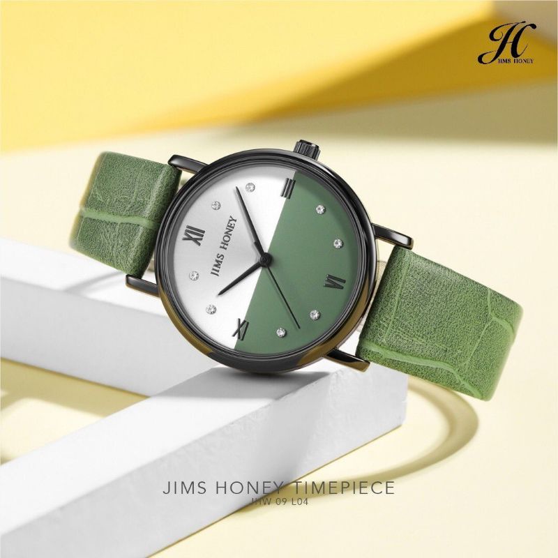 Jims Honey Jam Tangan Wanita Jhw 09 - Jam Murah Jimshoney Watch Analog - Arloji Strap Kulit Jamtangan Dual Tone Antiair Promo