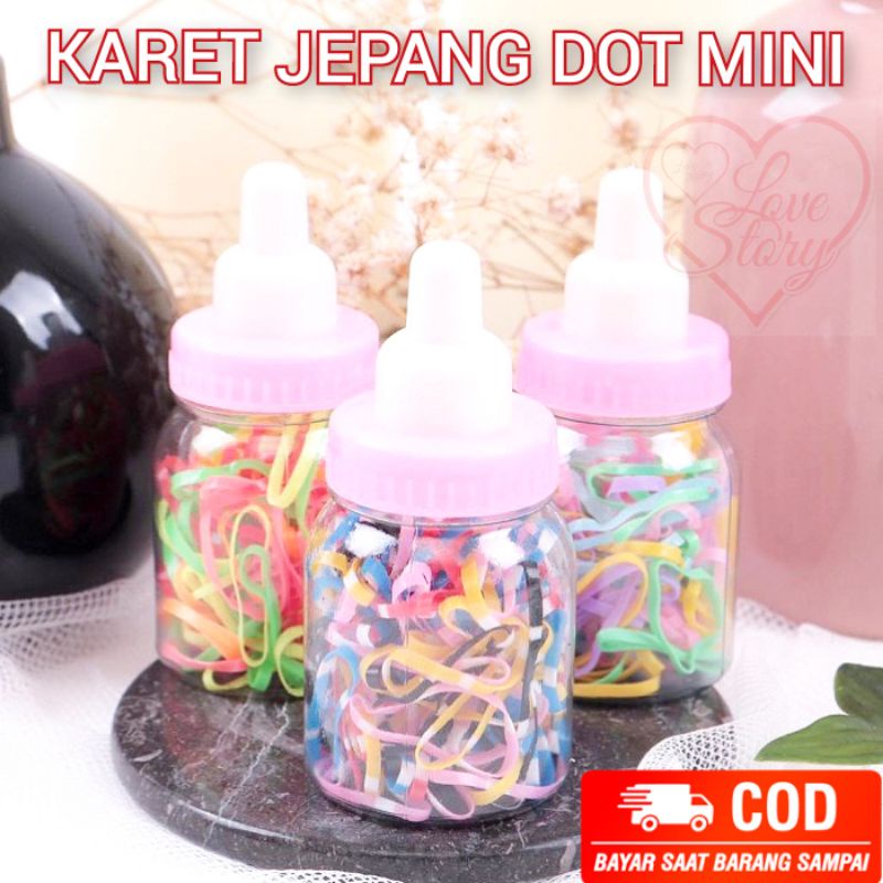 KARET JEPANG DOT MINI - KARET KUNCIRAN RAMBUT MURAH/ KARET IKAT RAMBUT TERMURAH