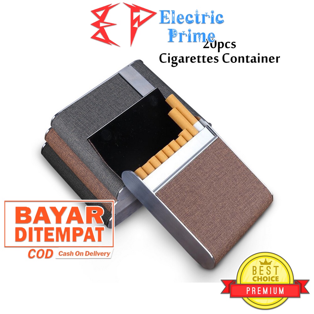 Kotak Rokok Leather Kapasitas 20pcs Cigarette Case Pemantik Api Smoking Box Tempat Bungkus