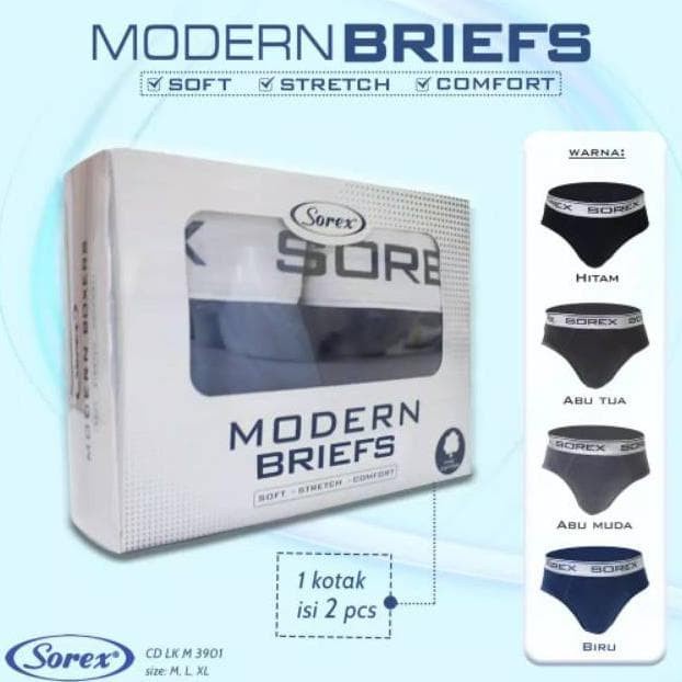 2 Celana Dalam Pria - M 3901 - SOREX MEN BOXERs - BOX ISI 2 - CD Dewasa - Remaja