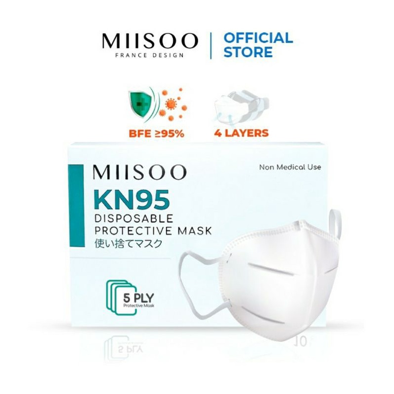 MIISOO Disposable Mask N95 KN95 BFE 95% Masker Kesehatan 5ply Facemask Masker