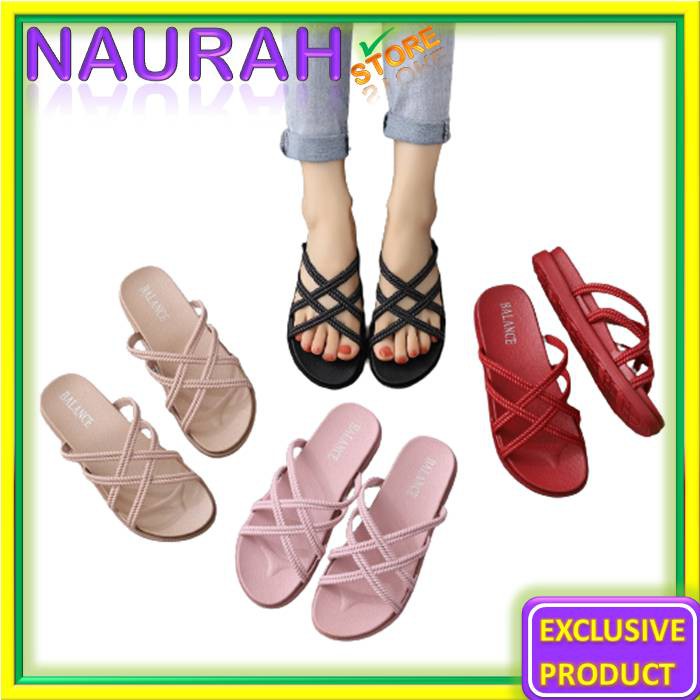 Balance 0912 15 Sandal Wanita Jelly Tebal Original Wedges Empuk Lentur Cantik Nice Diskon Promo