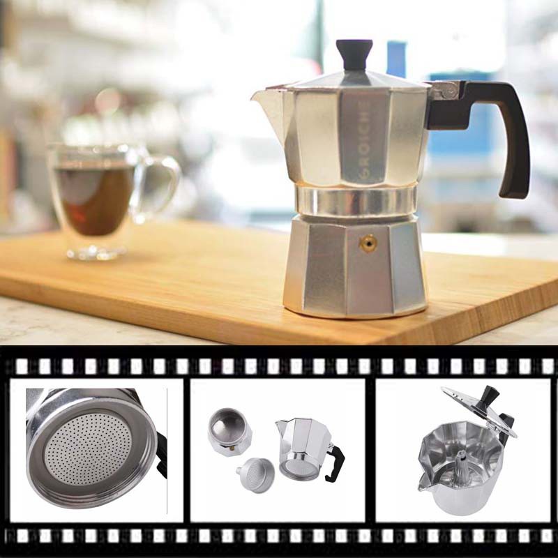 ( KJO ) MOKA POT 3 CUP MOKAPOT COFFE ESPRESSO MAKER ALAT SEDUH BUAT KOPI 150ML