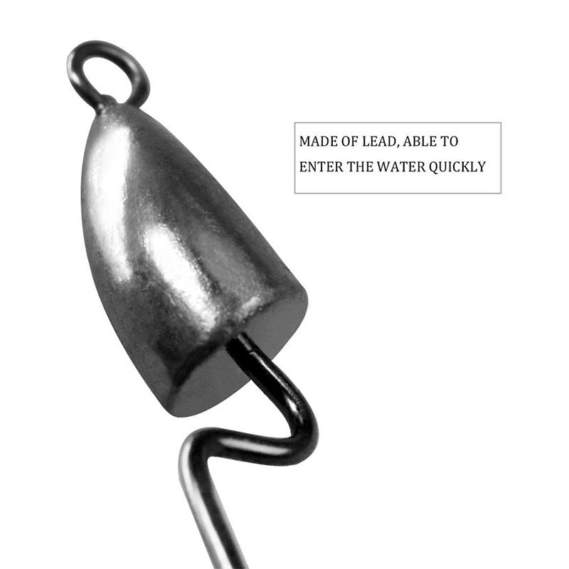 Lead Jig Head Fishing Hooks Bullet Sinker Jig Head Fishhook for Bass Trout Fishing Gear