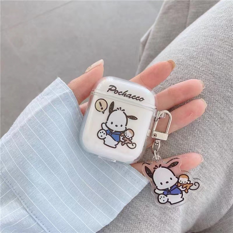 Kartun Lucu Anjing Anjing Bluetooth Earphone Transparan Pelindung Case Cover Untuk Airpods1 2 3 Pro 2 PRO2 Airpods3 Lembut TPU Protector